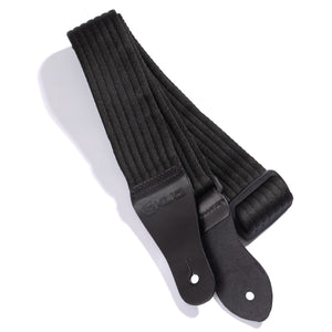 Vintage Woven Guitar Strap for Acoustic and Electric Guitars | 2 Rubber Strap Locks Included, BLACK