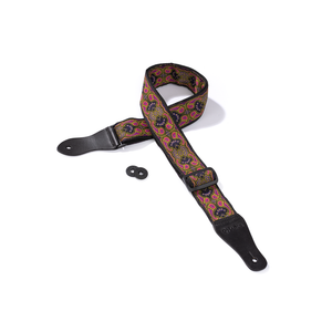 Vintage Woven Guitar Strap for Acoustic and Electric Guitars with 2 Rubber Strap Locks, Pink & Purple Paisley