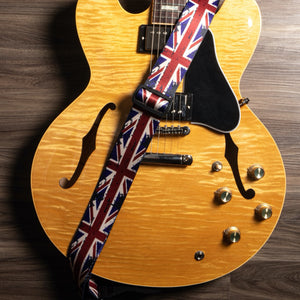 Vintage Woven Guitar Strap for Acoustic and Electric Guitars with 2 Rubber Strap Locks, Union Jack
