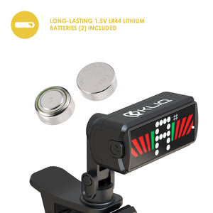 Bundle - KLIQ Ultra-TinyTuner (UT2), Micro Clip-On Tuner and KLIQ MicroNome - USB Rechargeable Digital Clip-On Metronome, (White)