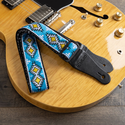 Vintage Woven Guitar Strap for Acoustic and Electric Guitars with 2 Ru -  KLIQ Music Gear