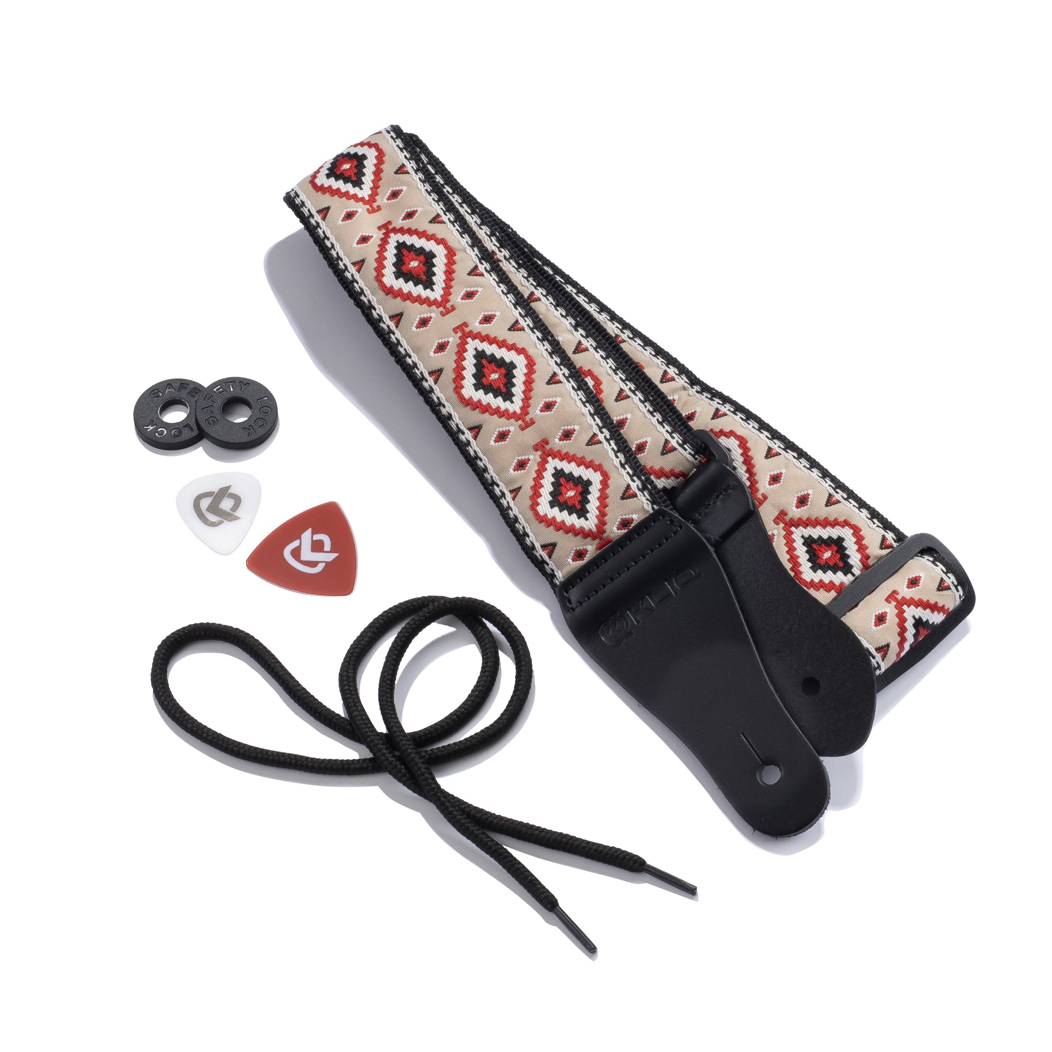  Guitar Strap For Acoustic Guitar , Electric Guitar and Bass  Guitar, Adjustable Multi Color Woven Guitar Strap W/ FREE BONUS 2 Picks +  Strap Locks + Strap Button. Gift Set For