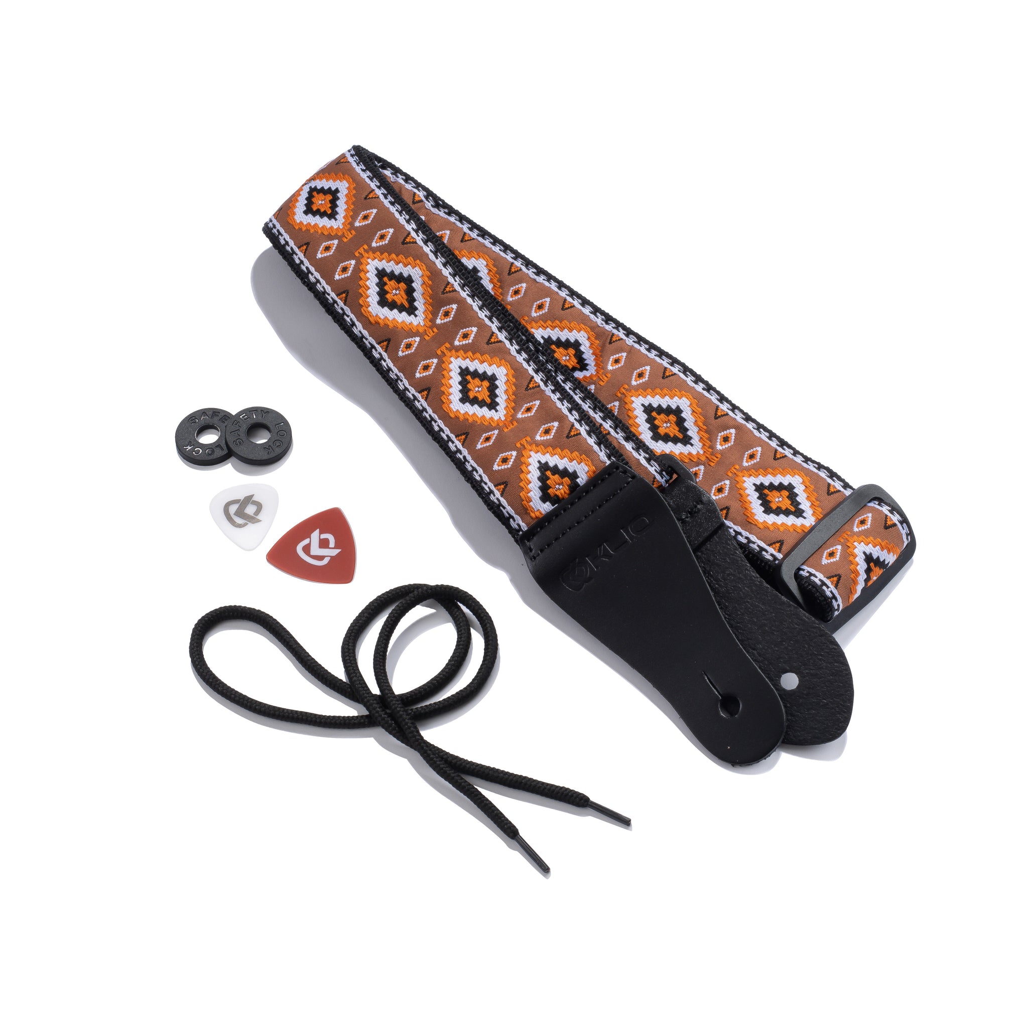 KLIQ Vintage Woven Guitar Strap for Acoustic and Electric Guitars