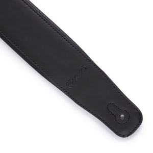 Premium Padded Leather Guitar Strap, for Electric and Bass, BLACK