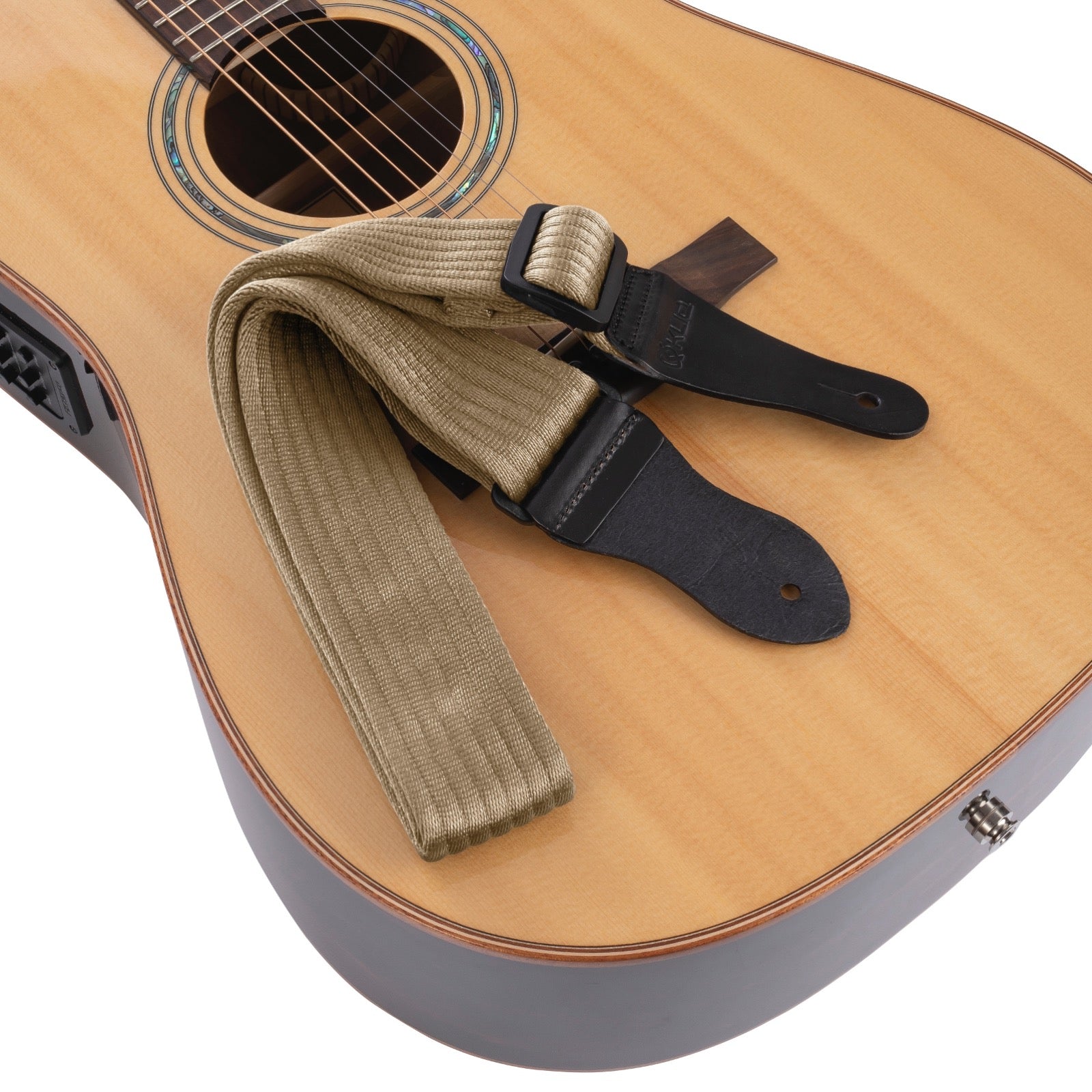 Vintage Woven Guitar Strap for Acoustic and Electric Guitars 2 Rubber Strap Locks Included TAN