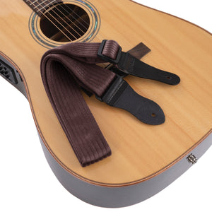 Vintage Woven Guitar Strap for Acoustic and Electric Guitars | 2 Rubber Strap Locks Included, BROWN