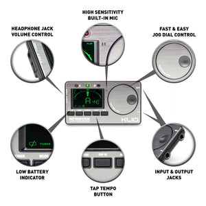 MetroPitch - Digital Metronome Tuner For All Instruments, Pewter Grey