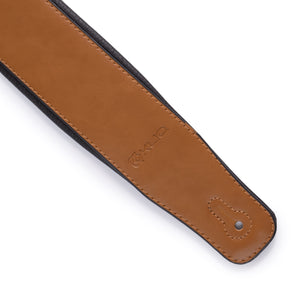 Premium Padded Leather Guitar Strap, for Electric and Bass, SADDLE BROWN