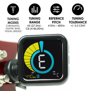 KLIQ UberTuner-MAX - Clip-On Tuner for All Instruments with Octave Tuning