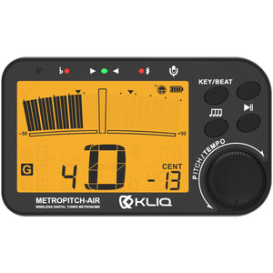 MetroPitch-Air - Rechargeable Digital Metronome Tuner For All Instruments (with Wireless Clip), BLACK