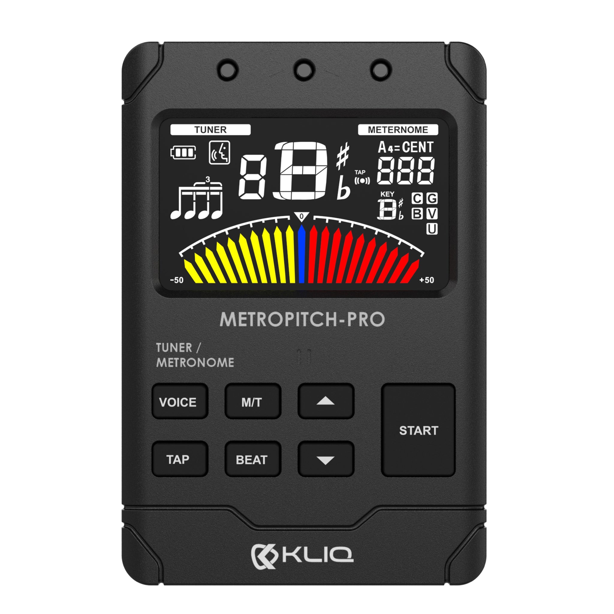 MetroPitch - Digital Metronome Tuner For All Instruments, BLACK - KLIQ  Music Gear