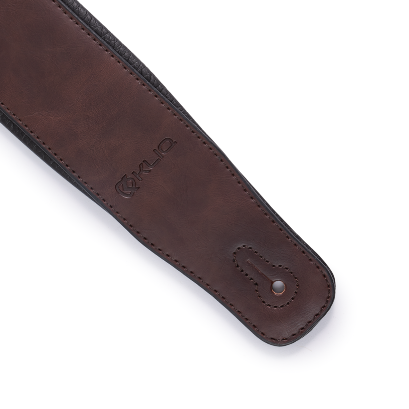 Leather Guitar Strap  Black and Dark Chocolate Brown – Anvil Hide