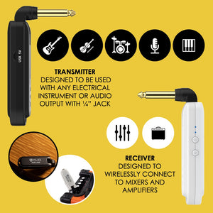 Airlink 5.8 GHz Rechargeable Wireless Audio System designed for Electric Guitar, Bass and other Electric Instruments-Digital Transmitter/Receiver Set