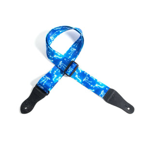 Artist Series Guitar Strap for Acoustic and Electric Guitars with 2 Rubber Strap Locks, "A Little Blue" by KLA