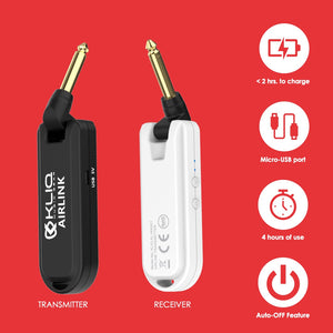 Airlink 5.8 GHz Rechargeable Wireless Audio System designed for Electric Guitar, Bass and other Electric Instruments-Digital Transmitter/Receiver Set