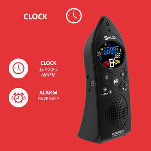 MetroTuner+, Metronome Tuner for All Instruments - with Chromatic Tuning Mode - Clock/Alarm - USB Rechargeable, Black