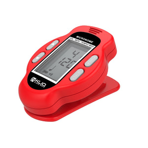 Bundle - KLIQ ProTuner - Professional Clip-On Tuner for All Instruments (with flat tuning) and KLIQ MicroNome - USB Rechargeable Digital Clip-On Metronome, (Red)