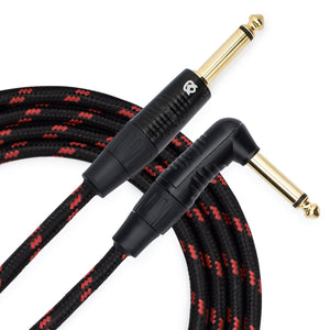 Custom Series Instrument Cable with Rean-Neutrik Straight to Angled Gold Plugs (20 Ft.)