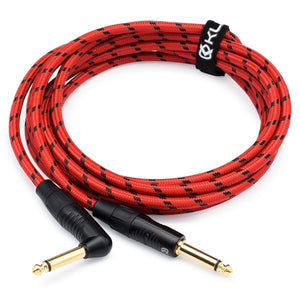 Custom Series Instrument Cable with Rean-Neutrik Straight to Angled Gold Plugs (10 Ft.)