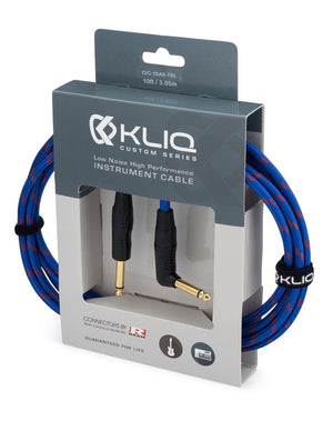 Custom Series Instrument Cable with Rean-Neutrik Straight to Angled Gold Plugs (10 Ft.)