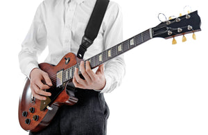 AirCell Guitar Strap for Bass & Electric Guitar, Adjustable, BLACK (Regular Length)