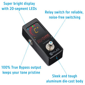 KLIQ TinyTune Pro Stage Tuner Pedal with True Bypass Switching